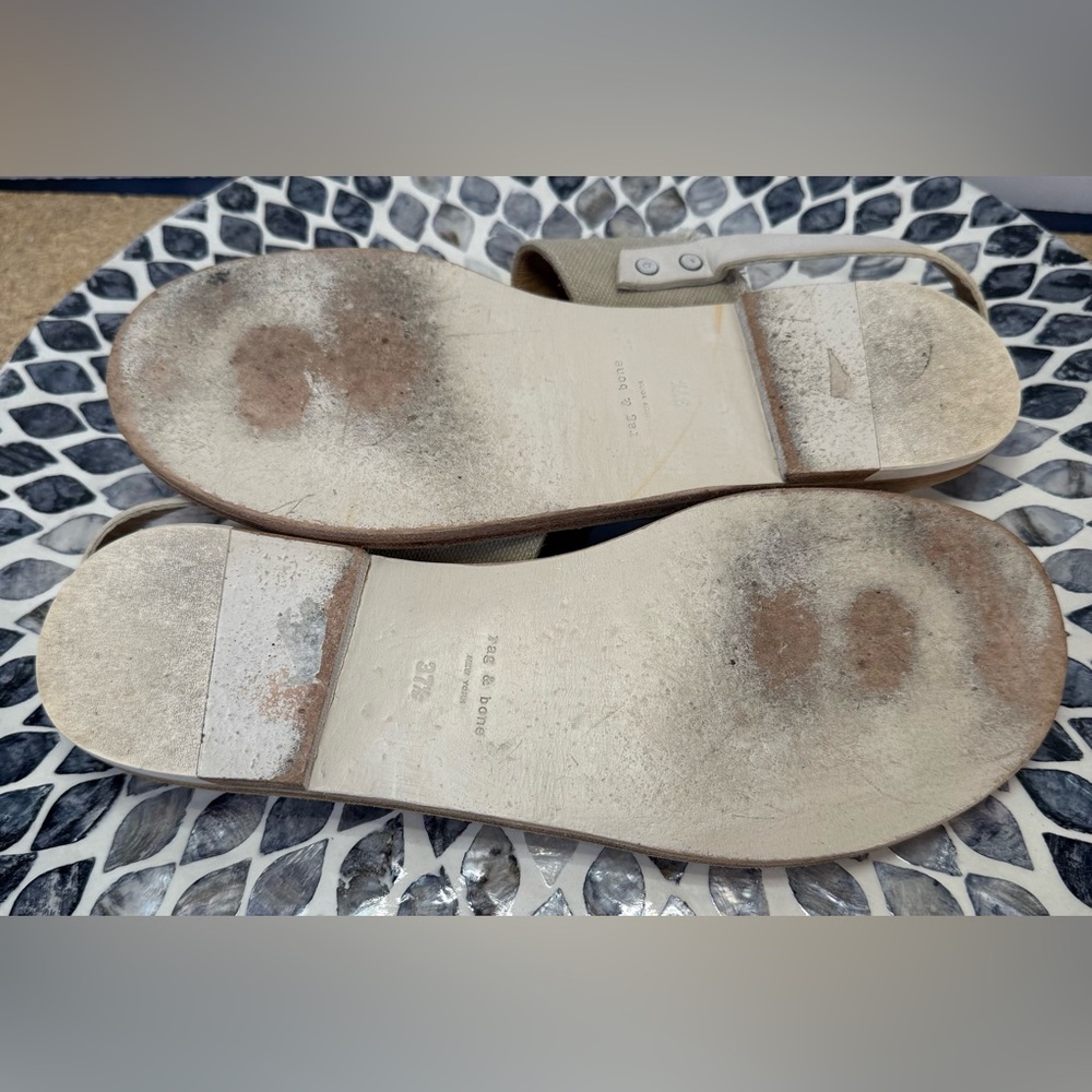 Rag & Bone Cream Sandals with T-Strap Design size 7.5 - Picture 8 of 13